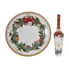 Set Piatto Rotondo + Paletta Coordinata Di Natale In Ceramica Decorativa ø27cm 4 Modelli