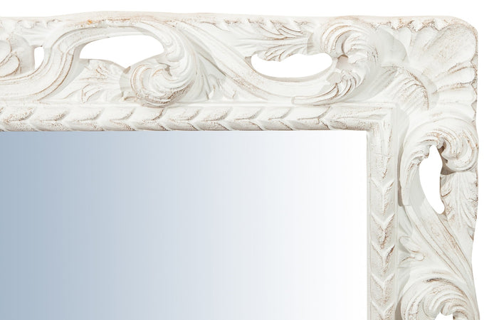 Biscottini Biscottini Specchiera Parete Legno Bianca Anticata 94x6.5x114 Vert Orizzontale