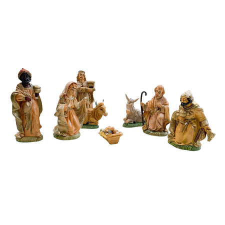 Natività completa per presepe natalizio con re magi, 8 pezzi h 10 cm