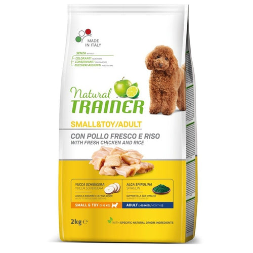 Natural Trainer Mantenimento mangime secco Cani Adult small & toy pollo e riso