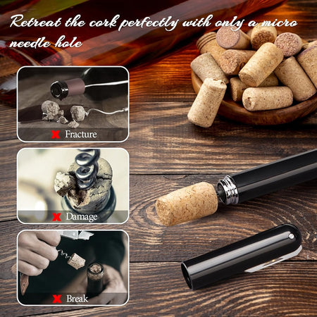 Apribottiglie A Pressione Aria Con Tagliacapsule Cavatappi A Pompa Regalo Amanti Vino Casa