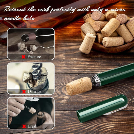 Apribottiglie A Pressione Aria Con Tagliacapsule Cavatappi A Pompa Regalo Amanti Vino Casa