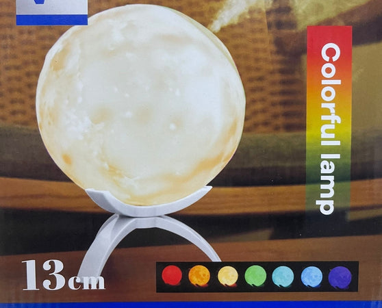 Umidificatore Lampada A Forma Di Luna Luce Rgb Led Aromaterapia Diffusore Aromi Fumo 13cm