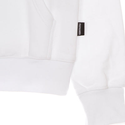 PROPAGANDA Felpa Cappuccio Uomo Logo Fire Hoodie White da uomo