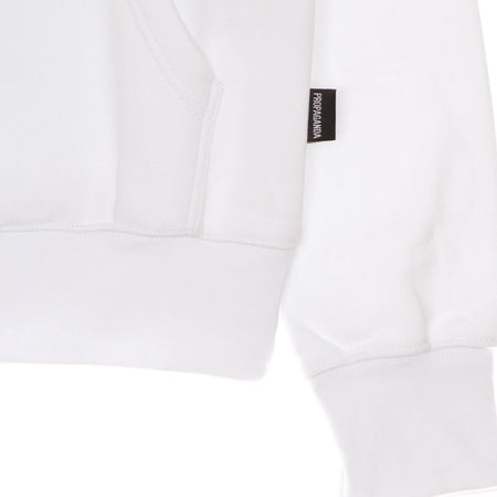 PROPAGANDA Felpa Cappuccio Uomo Logo Fire Hoodie White da uomo