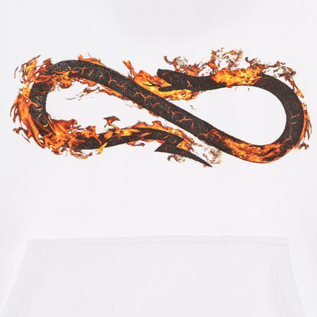 PROPAGANDA Felpa Cappuccio Uomo Logo Fire Hoodie White da uomo