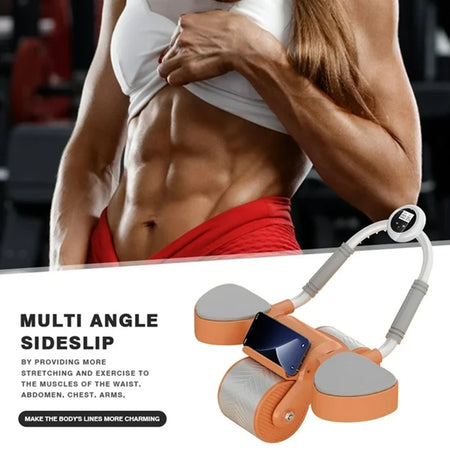 Ruota Per Addominale Con Rullo Per Esercizi Con Supporto Gomiti Timer Portacellulare