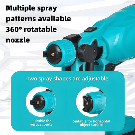 Pistola Per Verniciare A Batteria 2800w 3 Modalità Spruzzo Ugello Ruotabile A 360° Manuale