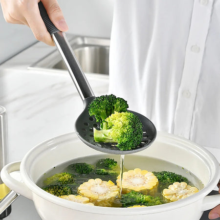 Set 12pz Utensili Da Cucina Mestoli In Silicone Acciaio Antiaderente Portaposate Girevole