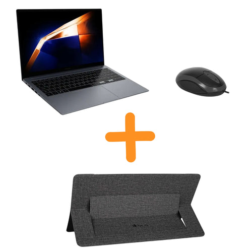 Samsung Laptop Galaxy Book4 16gb Ram 1tb Ssd Moonstone Gray + supporto per rialzo + mouse omega