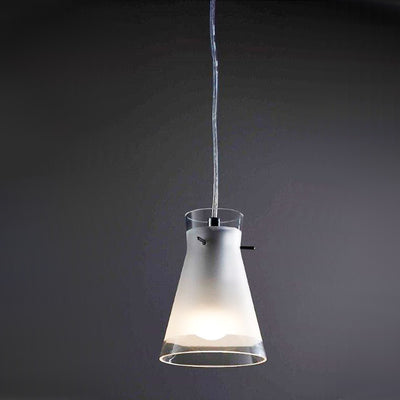 Sospensione Illuminando BILLY SP P 12CM E27 LED lampadario moderno vetro bianco cono interno