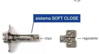 Cerniera Soft-Close c/15 sc.35 Nichelata + Base regolabile Pz 20 Marca Vitel A0261