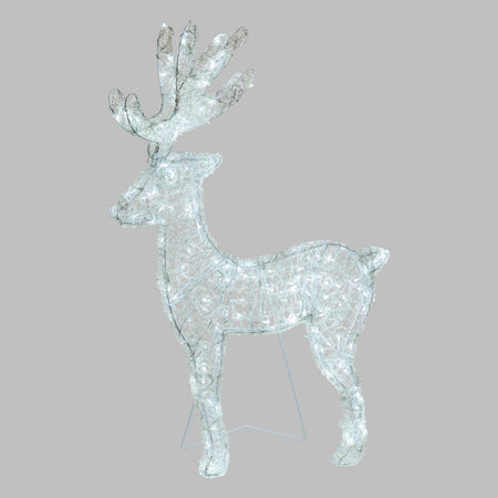 Decorazione natalizia "Renna" 3D con led bianco per uso interno ed esterno