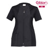 Casacca Donna Nicole Nero Manica Corta Microfibra Zip Lunga Superleggera Casacca Parrucchiera Antistiro Antibatterica