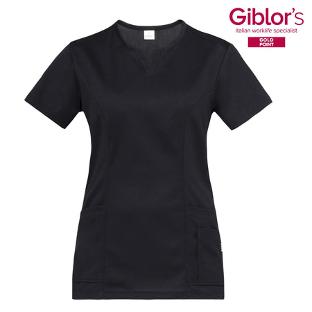 Casacca Donna Erika Nero Traspirante in Rete Elasticizzata Casacca Estetista Casacca Parrucchiera