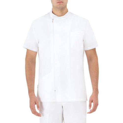 Casacca Ruggero Bianco L Manica Corta Casacca Uomo Medico Farmacista Dentista Infermiere Asa Oss