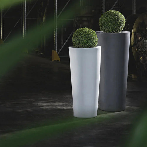 Vaso Cromia Stilo rotondo e alto tinta unita per esterno ed interno Made in Italy
