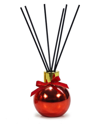 Diffusore Fragranza Per Ambienti Natalizia 100ml A Forma Di Palla Con Bastoncini 4 Colori
