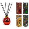Diffusore Fragranza Per Ambienti Natalizia 100ml A Forma Di Palla Con Bastoncini 4 Colori