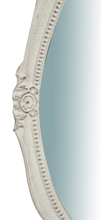 Biscottini Specchiera da parete verticale/orizzontale in legno finitura bianca anticata L37xPR3,5xH51 cm Made in Italy