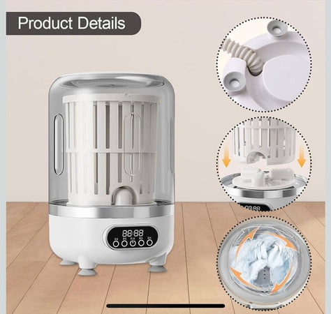 Mini Lavatrice Portatile Compatta Ricaricabile Design Senza Fili Con Cestello Centrifuga