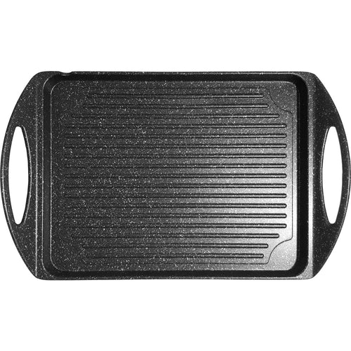 Piastra Grill Con 2 Manici Fondo A Induzione 2 Strati Antiaderenti Con Superficie Rigata