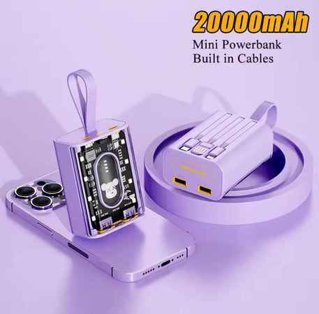 Power Bank Caricabatterie Esterno Portatile Con Ricarica Rapida Da 20000 Mah Con Luce Led