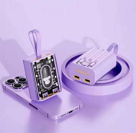 Power Bank Caricabatterie Esterno Portatile Con Ricarica Rapida Da 20000 Mah Con Luce Led