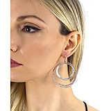 Boccadamo - Orecchini bicolor doppio cerchio maxi con swarovsky