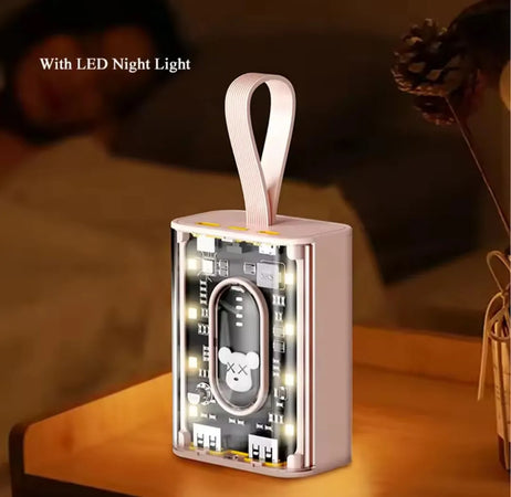 Power Bank Caricabatterie Esterno Portatile Con Ricarica Rapida Da 20000 Mah Con Luce Led