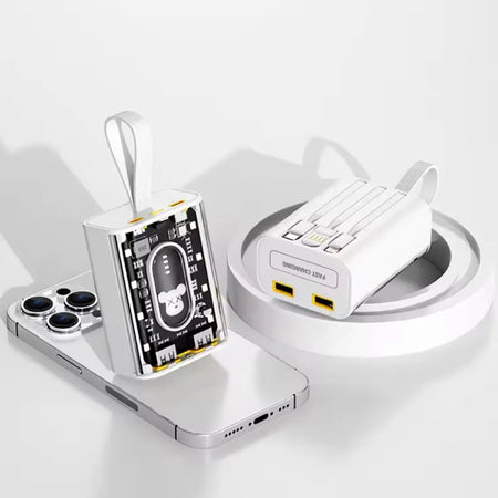 Power Bank Caricabatterie Esterno Portatile Con Ricarica Rapida Da 20000 Mah Con Luce Led