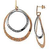 Boccadamo - Orecchini bicolor doppio cerchio maxi con swarovsky