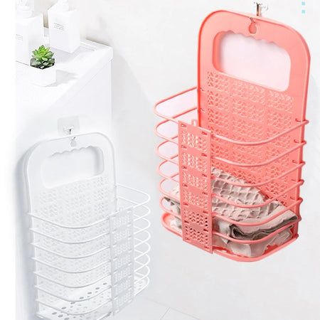 Cesto Portabiancheria Pieghevole A Parete Salvaspazio Con Manico Camera Soggiorno Bagno