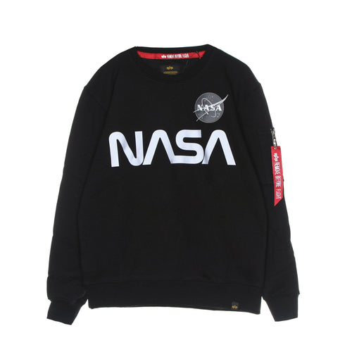 ALPHA INDUSTRIES Felpa Girocollo Uomo Nasa Reflective Sweater Black da uomo