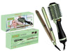 Set Piastra + Spazzola Rotante Ioni 2in1 Professionale Per Styling Capelli Multifunzione