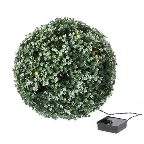 Bosso sintetico Gypsophila con 20 luci a led, ricarica solare, Ø28 cm