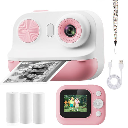 Fotocamera Portatile A Stampa Istantanea Per Bambini Con Schermo Led Zoom Digitale 6x