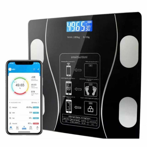 Bilancia Pesapersone Professionale Nera Impedenziometrica Bluetooth Digitale Con App