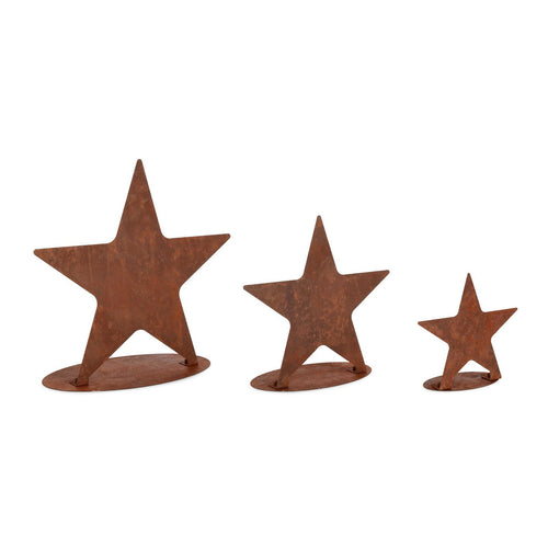 Decorazione stelle Elvy color ruggine per decorazioni natalizie set da 3