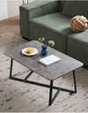 Tavolino Rettangolare Basso Con Piano Effetto Marmo Gambe Incrociate Per Soggiorno Salotto