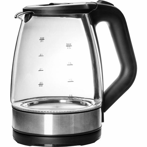 Bollitore Elettrico In Vetro 2 Lt 2200w Spegnimento Automatico Per Caffè Solubile Tisane