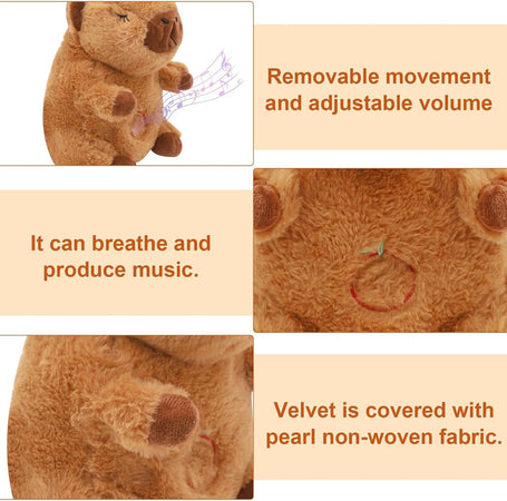 Peluche Capibara Che Respira Movimento Respirante Con Luci Musica Per Bambini Morbido