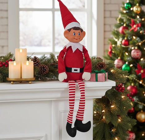 Elfo Di Natale Dispettoso Birichino Pupazzo Natalizio Morbido In Poliestere Snodabile