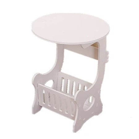 Tavolino Laterale Per Casa Soggiorno Comodino Camera Con Cestino Portariviste Multiuso