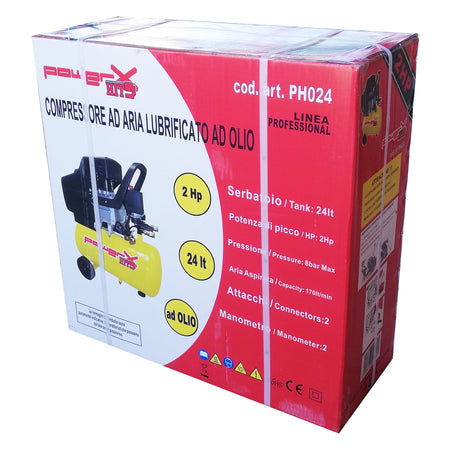 Compressore ad aria da 24lt motore lubrificato ad olio da 2Hp