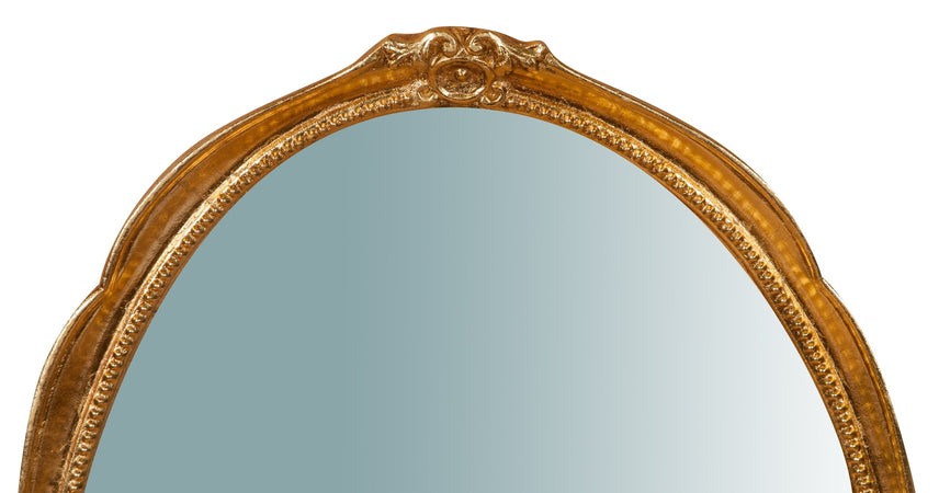 Biscottini Specchiera da parete verticale/orizzontale in legno finitura foglia oro anticato L43xPR4xH61 cm Made in Italy