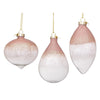 Pendaglio in vetro color rosa e bianco decorazione per albero di natale