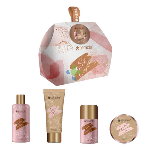 Set Donna Da 4pz Con Gel Doccia Deodorante Lozione Corpo Idea Regalo Elegante Cofanetto