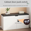 Panca Scarpiera Ingresso Con Scaffale A 3 Livelli 2 Porte Con Cuscino Morbido 100x30x52cm