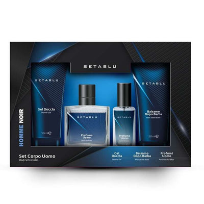 Set Regalo Corpo Uomo 4pz Con Gel Doccia Balsamo Dopobarba Profumo Fragranza Elegante Decisa
